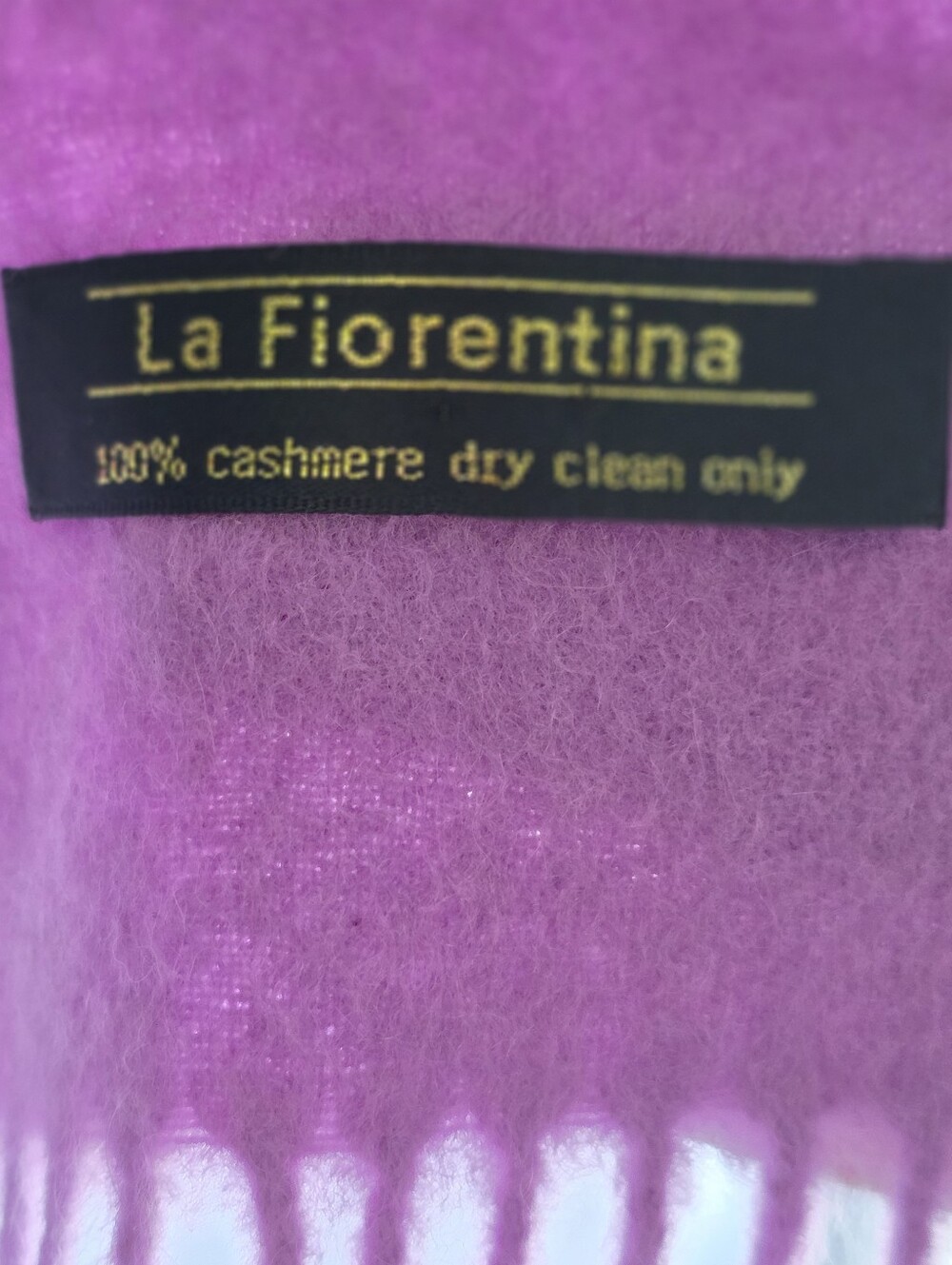 La Fiorentina Lavender 100% Cashmere Fringe Scarf